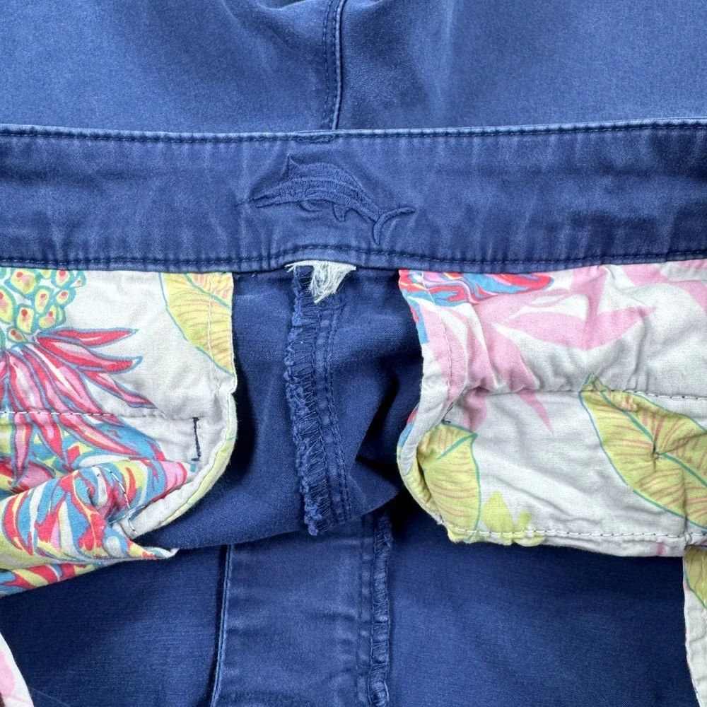 Tommy Bahama Women's Boracay Chino Shorts Island Navy 12 Cotton Stretch Pocket